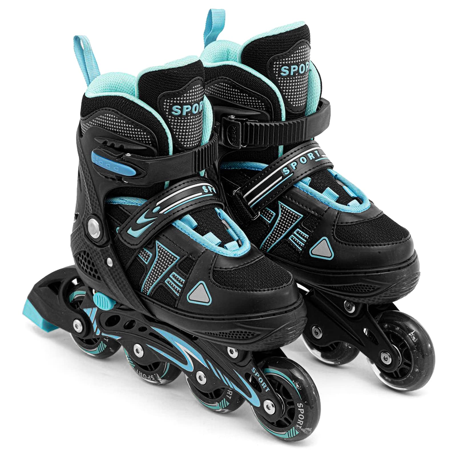 Patins à Roues Alignées Lumineux Réglables avec Roues Lumineuses pour Enfants et Jeunes Filles Garçons Patins à Alignées Lors du Patinage pour Roulements Lisses en PU Résistant à l'abrasion
