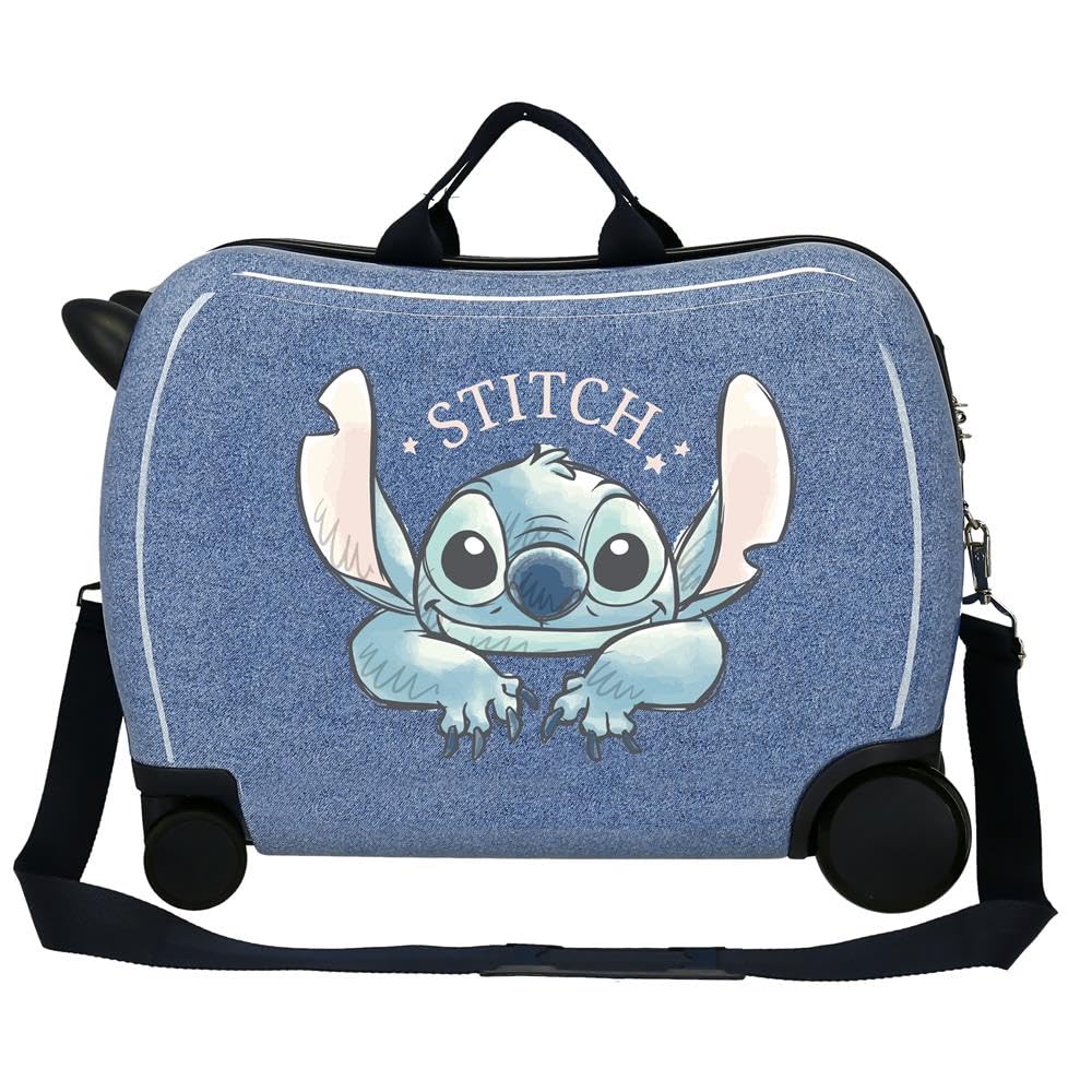 Disney Stich Dance it out Maleta Infantil Azul 50x38x20 cms Rígida ABS Cierre de combinación Lateral 34L 1,8 kgs 2 Ruedas Equipaje Mano
