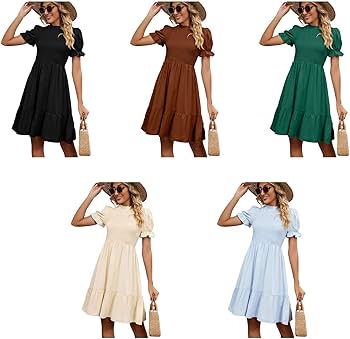 Gesmoktes kleid mit ärmeln Clearance