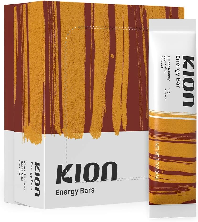 Kion Bar | Satisfying, Real-Food Energy Bar | Stable Energy and No Sugar Crashes | 12 Bar Box