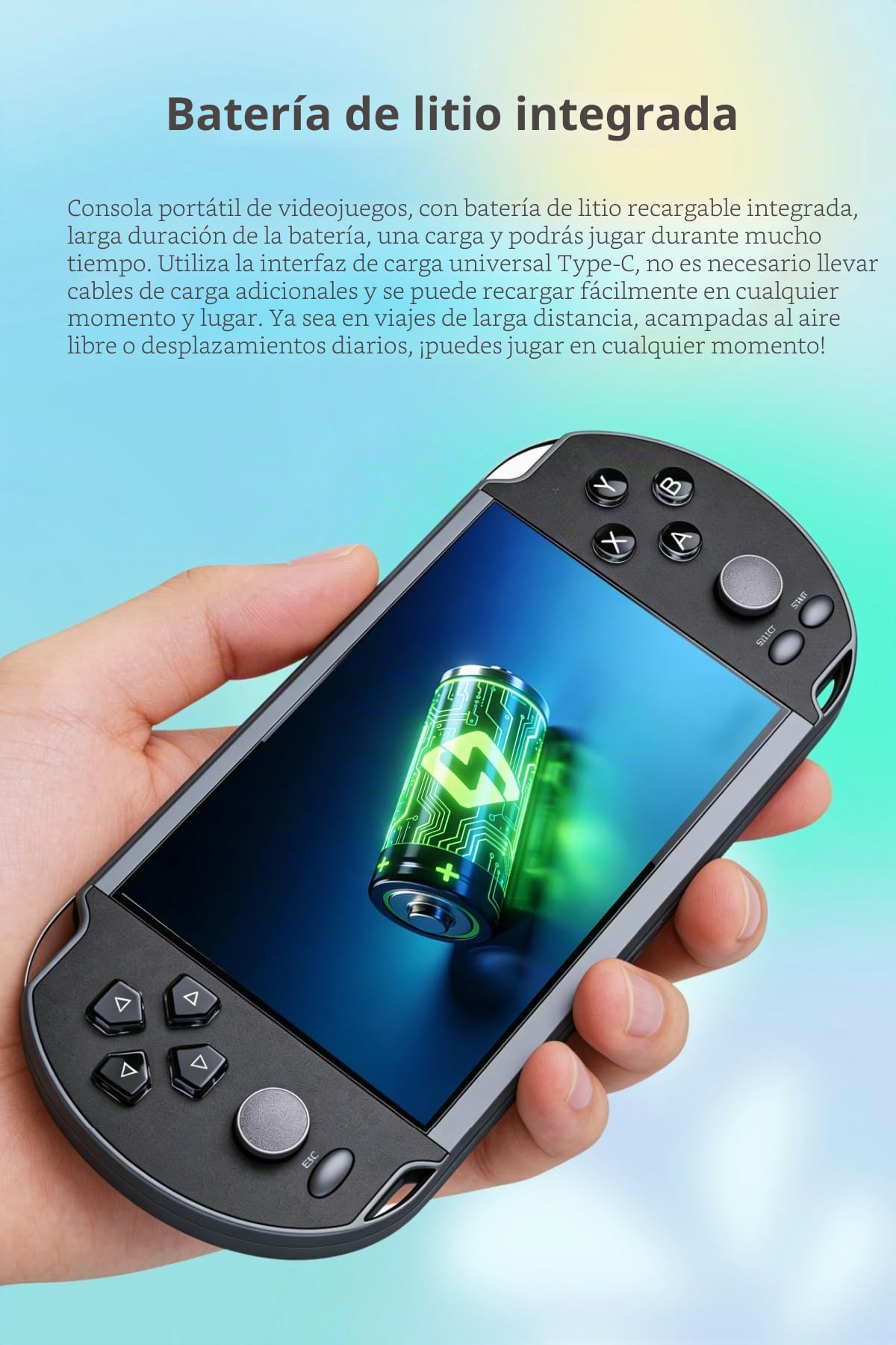 Consola de Juegos Retro YHFITN con Pantalla de 5,5 Pulgadas, Reproductor de vídeo portátil con Juegos clásicos, Compatible con guardado de partidas, Salida AV a TV, Regalo Ideal para Adolescentes.