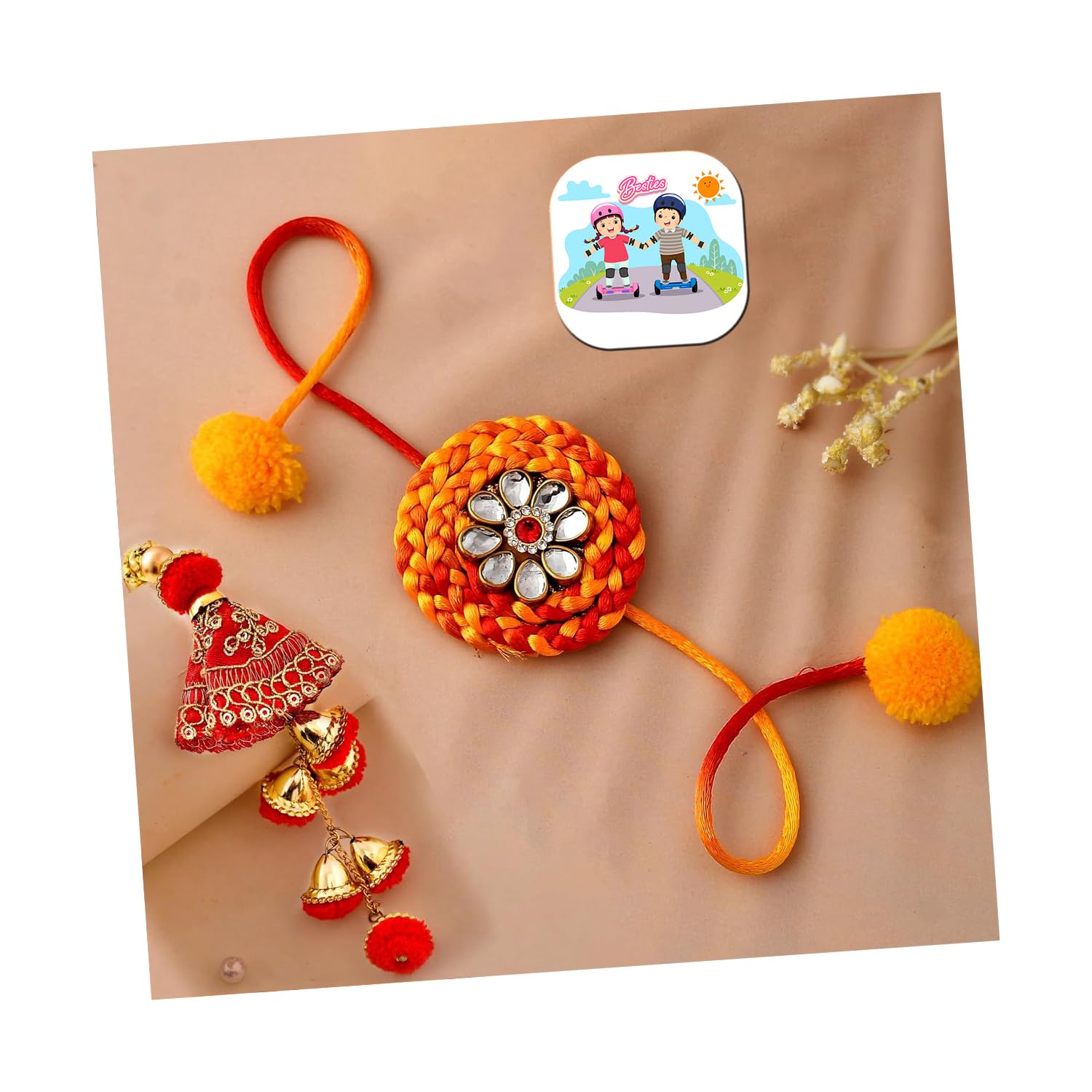 CraftVatika Bhaiya Bhabhi Rakhi Combo Set of 2 for Brother Bhaiya Bhabhi Couple Lumba Rakhi for Bhabhi Kundan Rakhi for Brother 1 Fridge Magnet Multicolor Thread Rakhi for Rakshabandhan (B0CBXK2D2T) Amazon Price History, Amazon Price Tracker