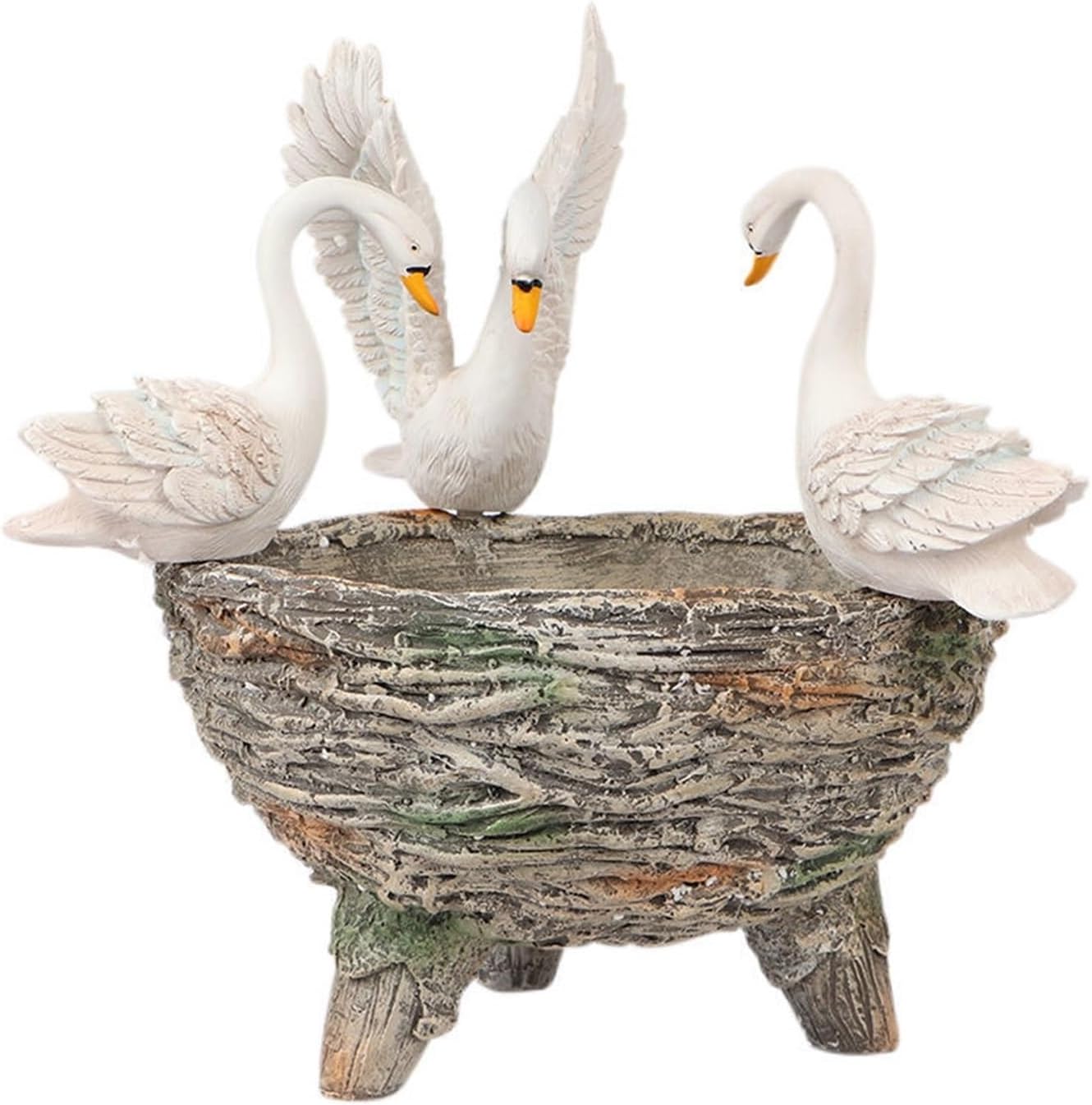 GLigeT Tabletop Fountain Garden Swan Ornaments Flower Pots, Garden Landscaping, Fountain Water Ornaments, Patio Patio Ornaments Tabletop Water Fountain (Color : A), langlang2023