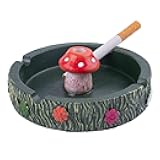 Cute Ash tray Cool Ashtrays for Cigarettes, Fantastical Mushroom Ashtray Resin Ashtray Decor for Home Office, Ornament Gifts (Green Mushroom)