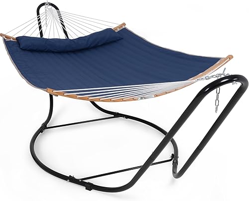 SUNCREAT Hamacas Hamaca independiente para exterior, hamaca de pie resistente para patio trasero, patio, jardín, patente pendiente, azul marino