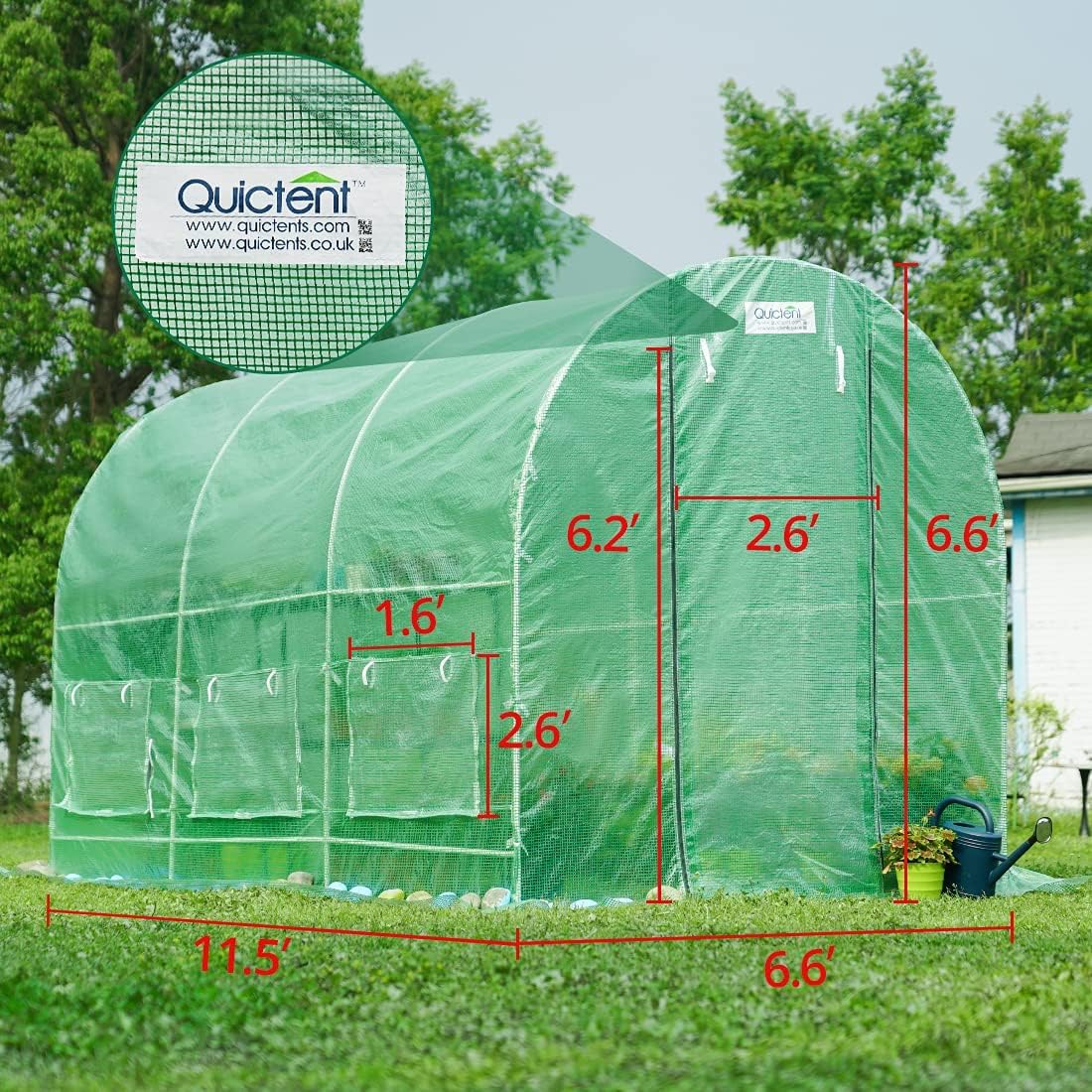 Snapklik.com : Quictent 12x6.6x6.6FT Fast Setup Greenhouse For Outdoors