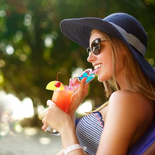 Miniatura 4 de 24 suministros para fiesta de cumpleaños en la playa, pajitas de surf con 2 popotes de limpieza para niños, piscina de verano, fiesta de cumpleaños,