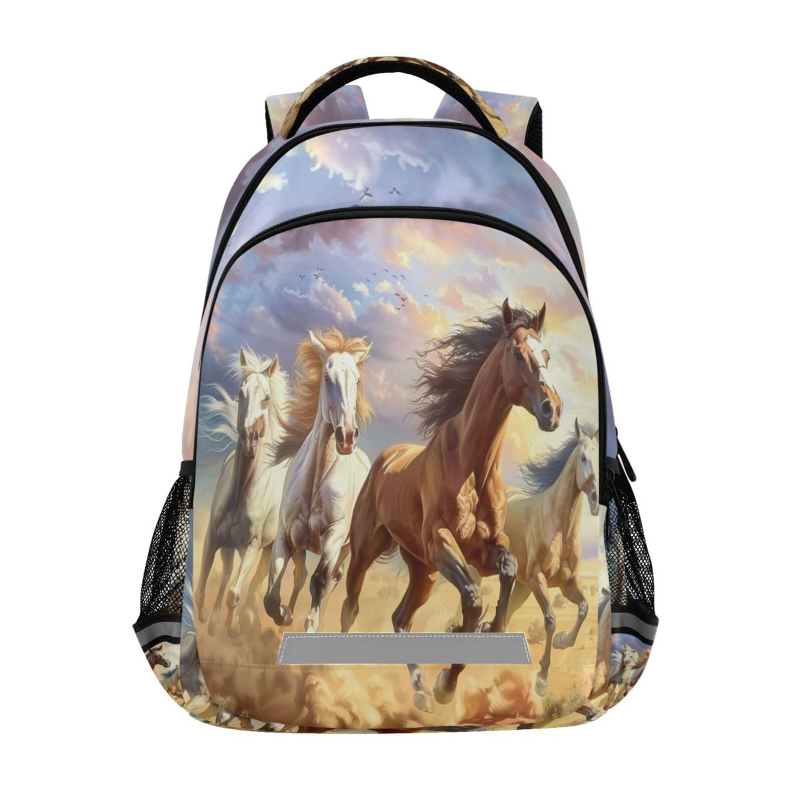 ALAZA Running Horses Backpacks Travel Laptop Daypack School Book Bag for Men Women Teens Kids