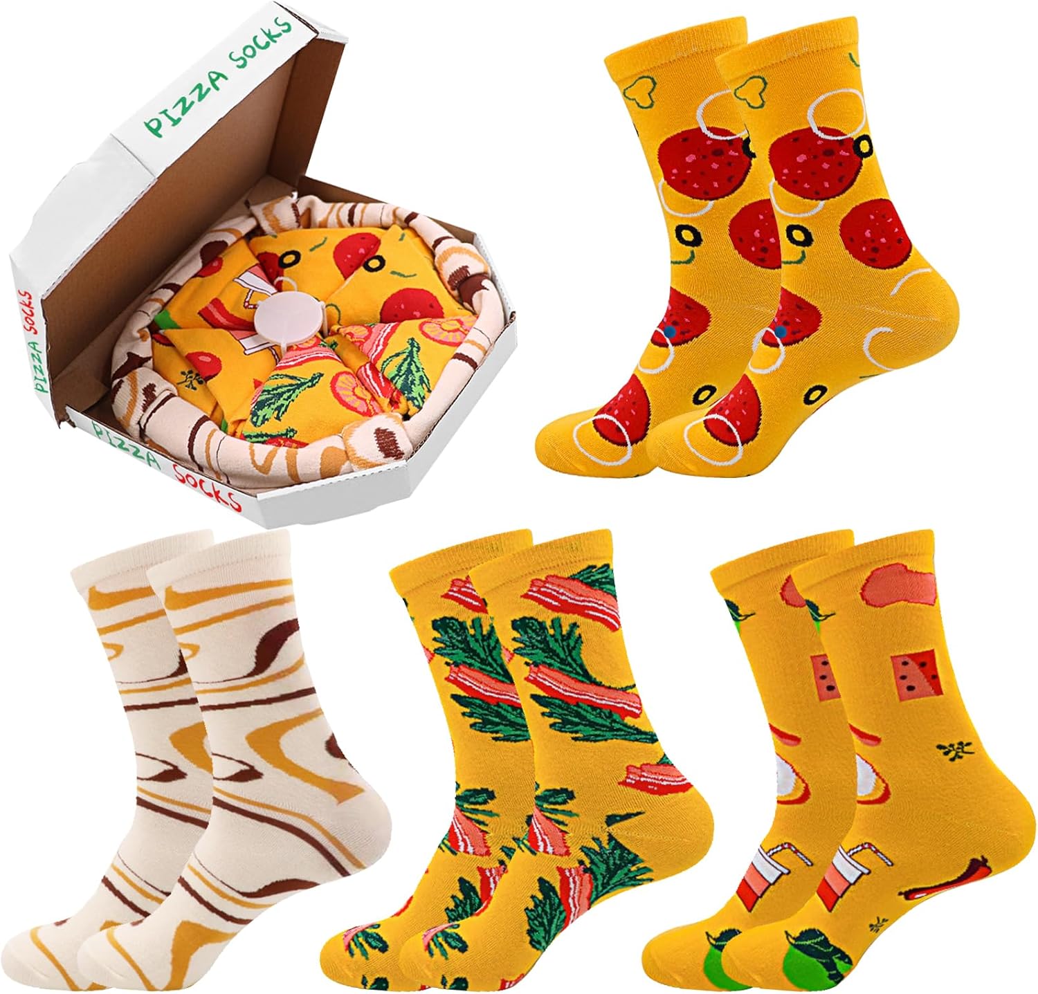 Stocking Stuffers for Men Women Pizza Socks Secret Santa Gift Ideas