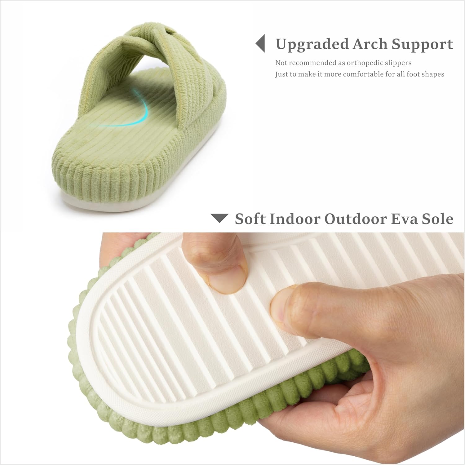 Chantomoo Slippers for Women Memory Foam House Bedroom Corduroy Bow Crossbands Slipper Shoes Comfy Trendy Gift Slippers - Image 4