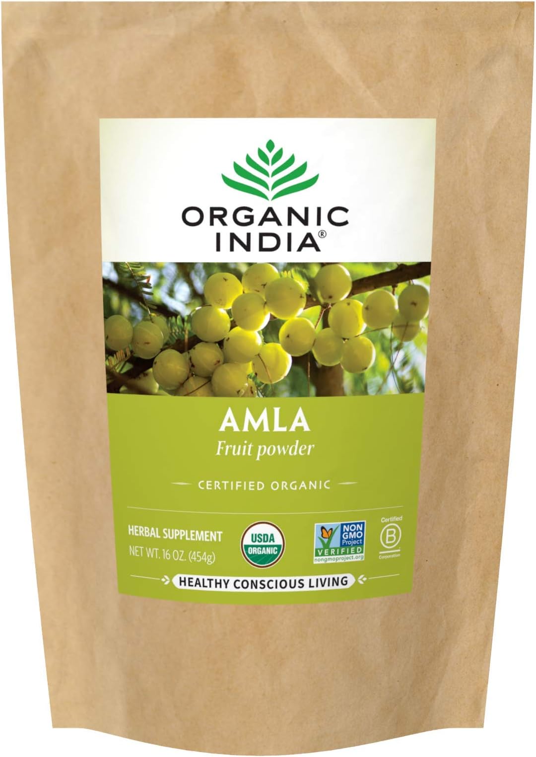 Amla Powder - Holy Basil, Immune Support, Vitamin C for Immune System, Vegan, Kosher, Ayurvedic Superfood, Antioxidants, Non-GMO Amla Powder Organic - 1 Lb Bag