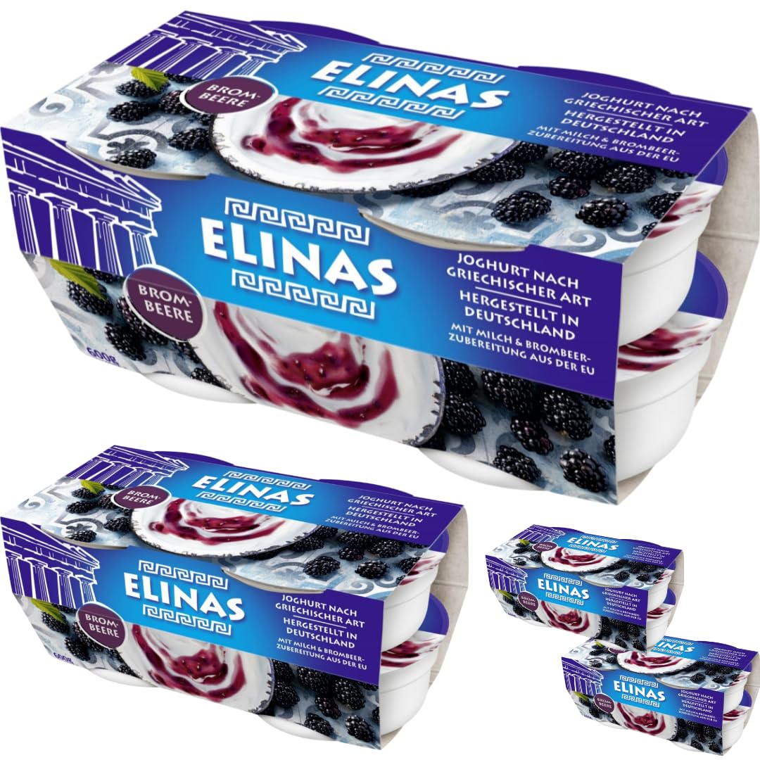 Elinas Joghurt nach griechischer Art Brombeere 600 Gramm x 4 Stück