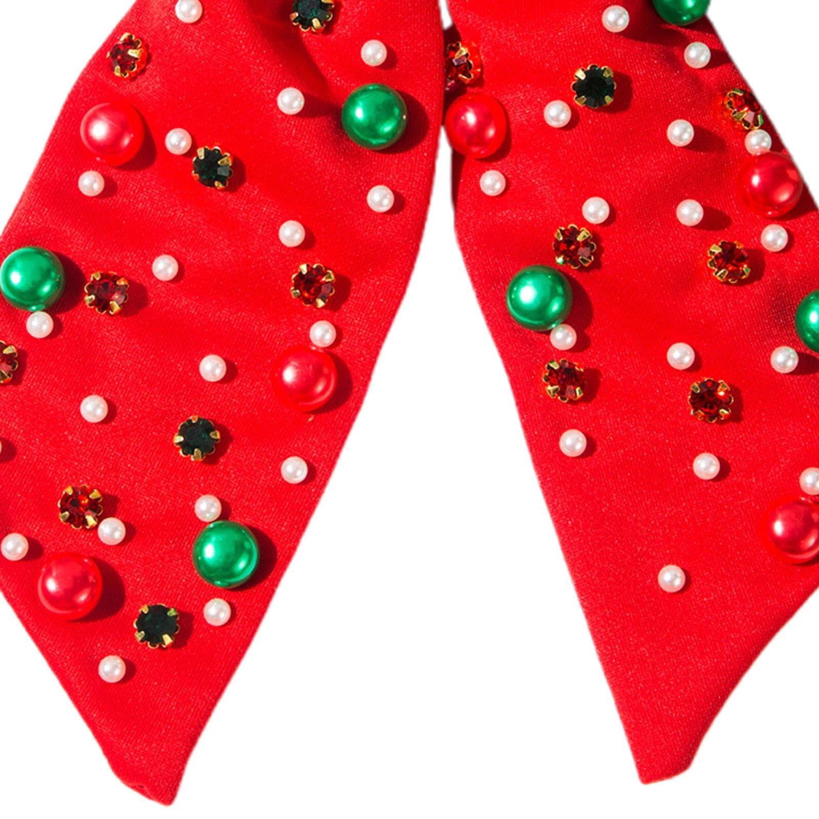 Świąteczne spinki do włosów, elegancka spinka do włosów z perłami z kryształu górskiego, spinka do włosów - na Boże Narodzenie, przyjęcie, święta, uroczystości, uroczyste wydarzenie