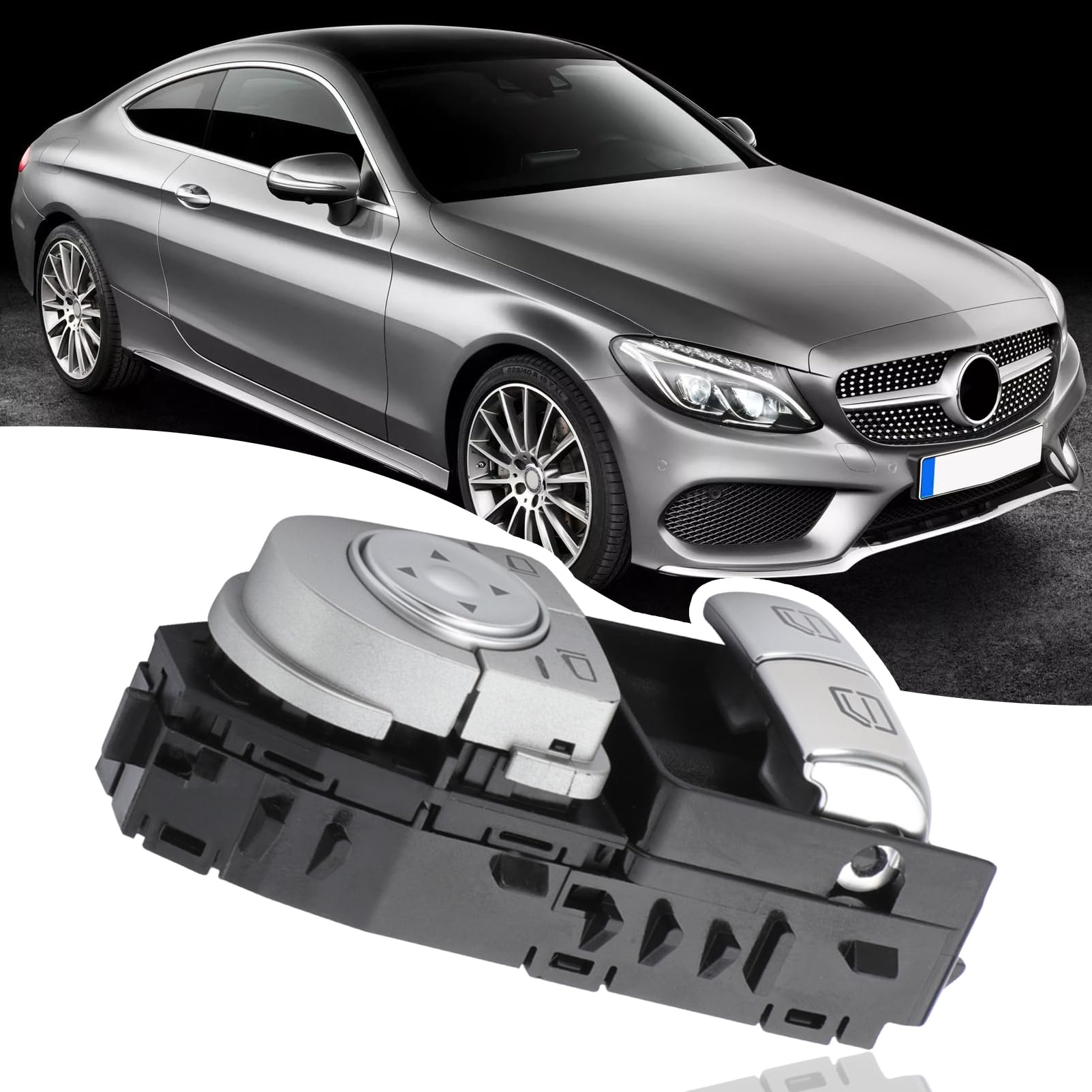 Interrupteur Leve Vitre pour Mercedes C-Class C205 V-Class W447/Vito Mixto W447/ Vito Tourer W447 Interrupteur Fenêtre Electrique Commande Leve Vitre A2059057011 A2059050302
