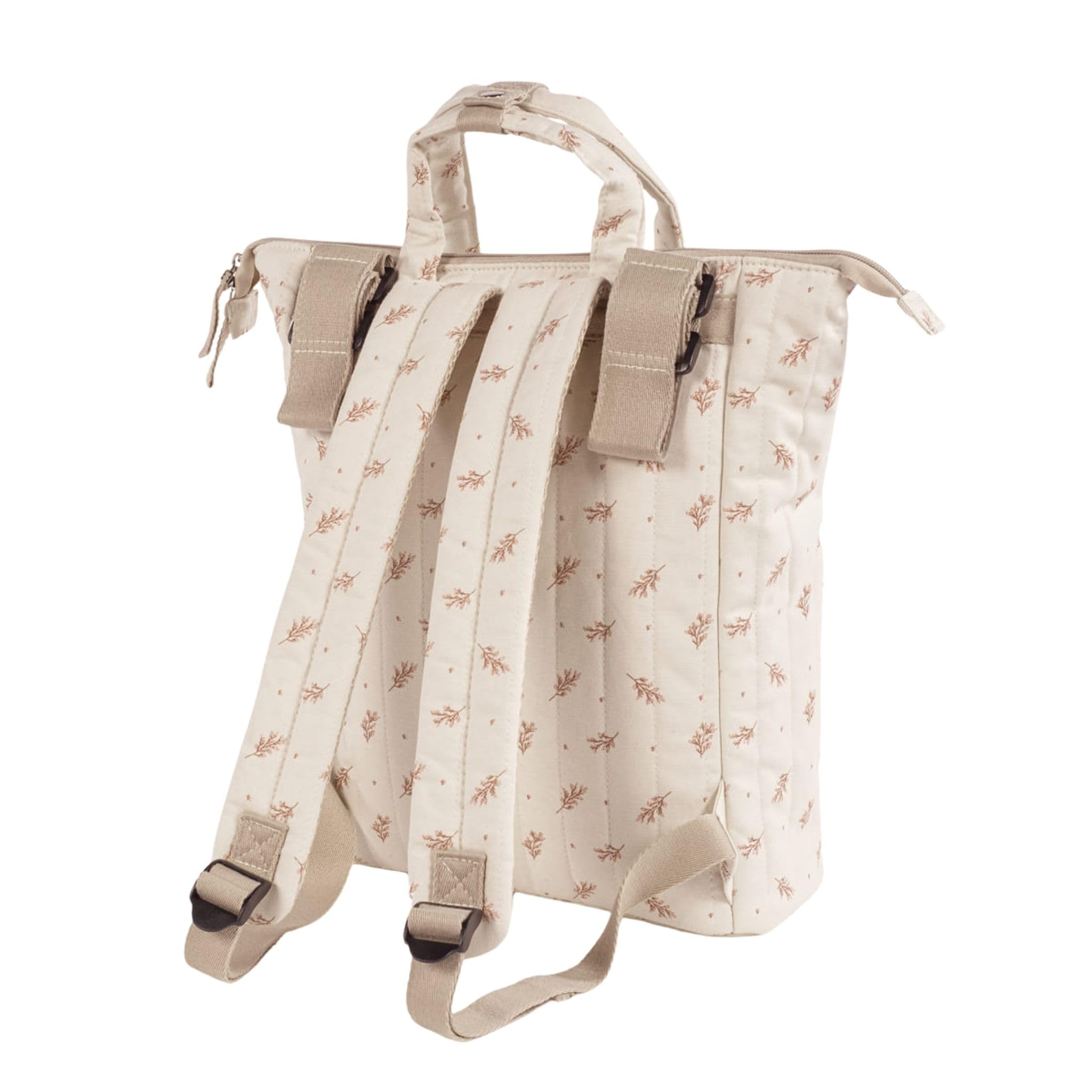 Zaino Mimosa – Walking Mum – Zaino per la mamma del bambino – Beige/Rosa o Beige/Verde – 3 scomparti