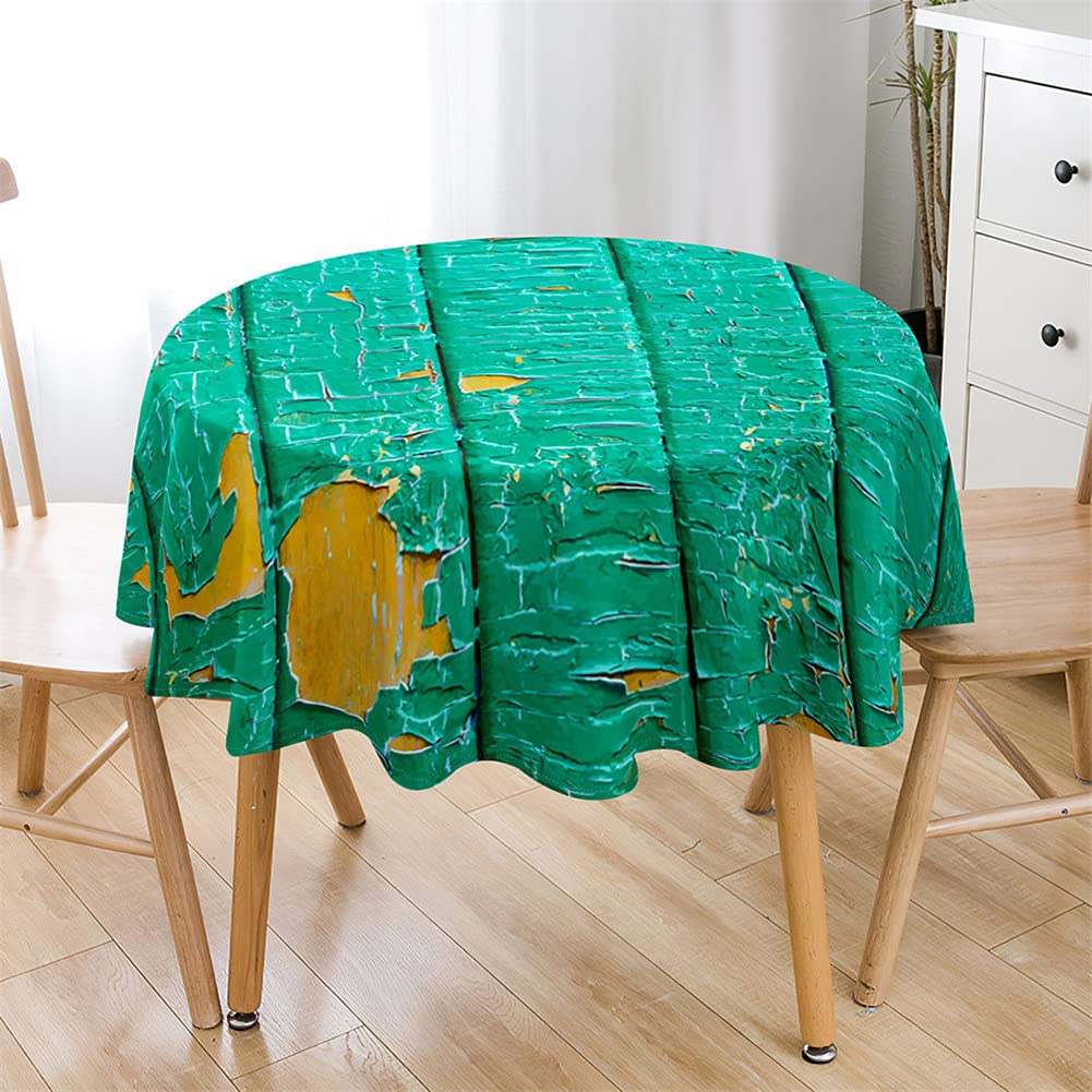 Cuisine propre avec la nappe ronde imperméable et lavable 90cm