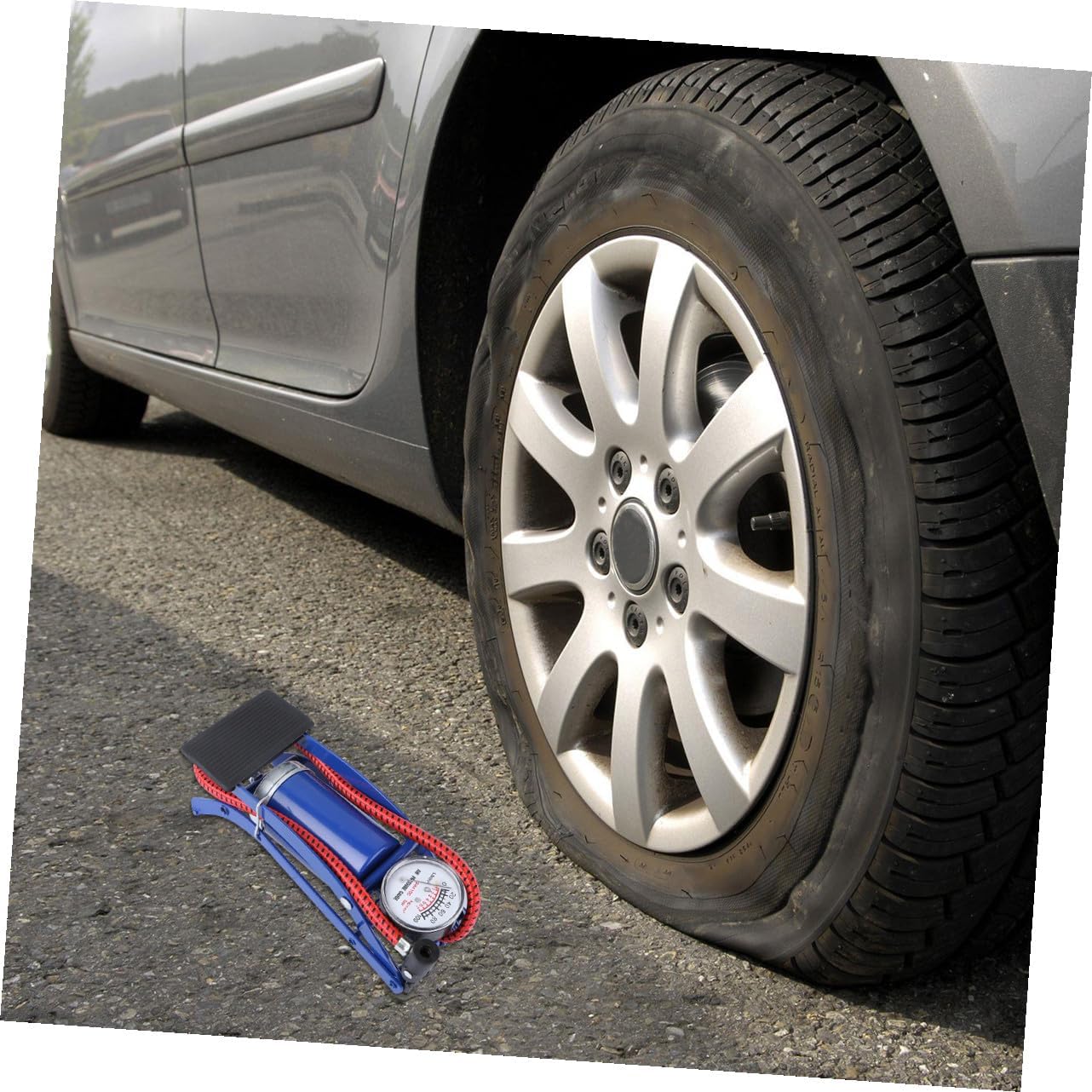 Tire Air Pump for Bike Car Portable Floor Pump Multi-Functional Valve High-Pressure Inflator