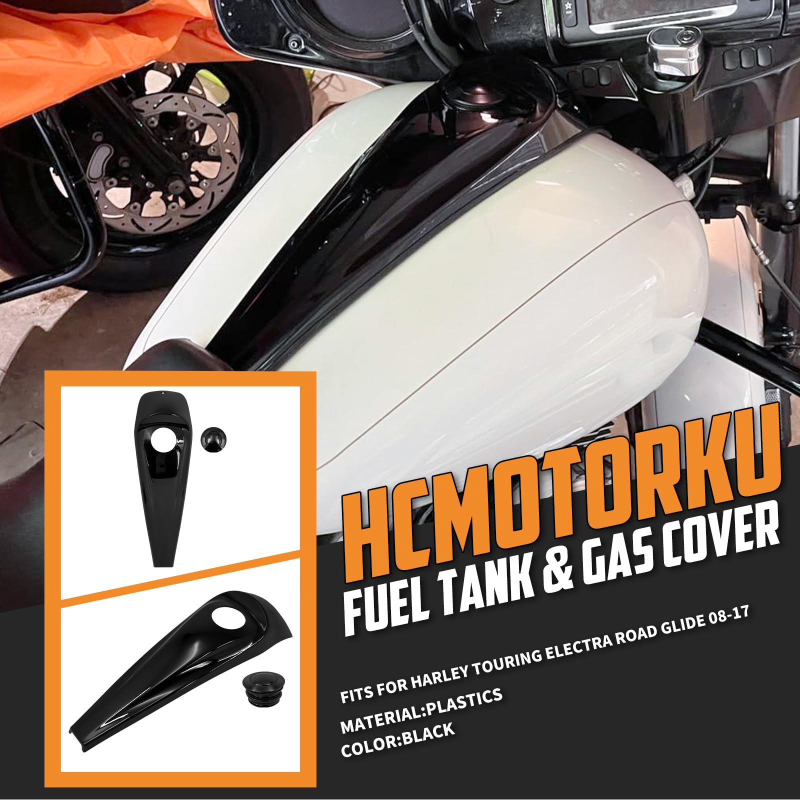 Dash Fuel Console Gas Tank Cap Cover For Harley Electra Glide Road Glide 2008-2023