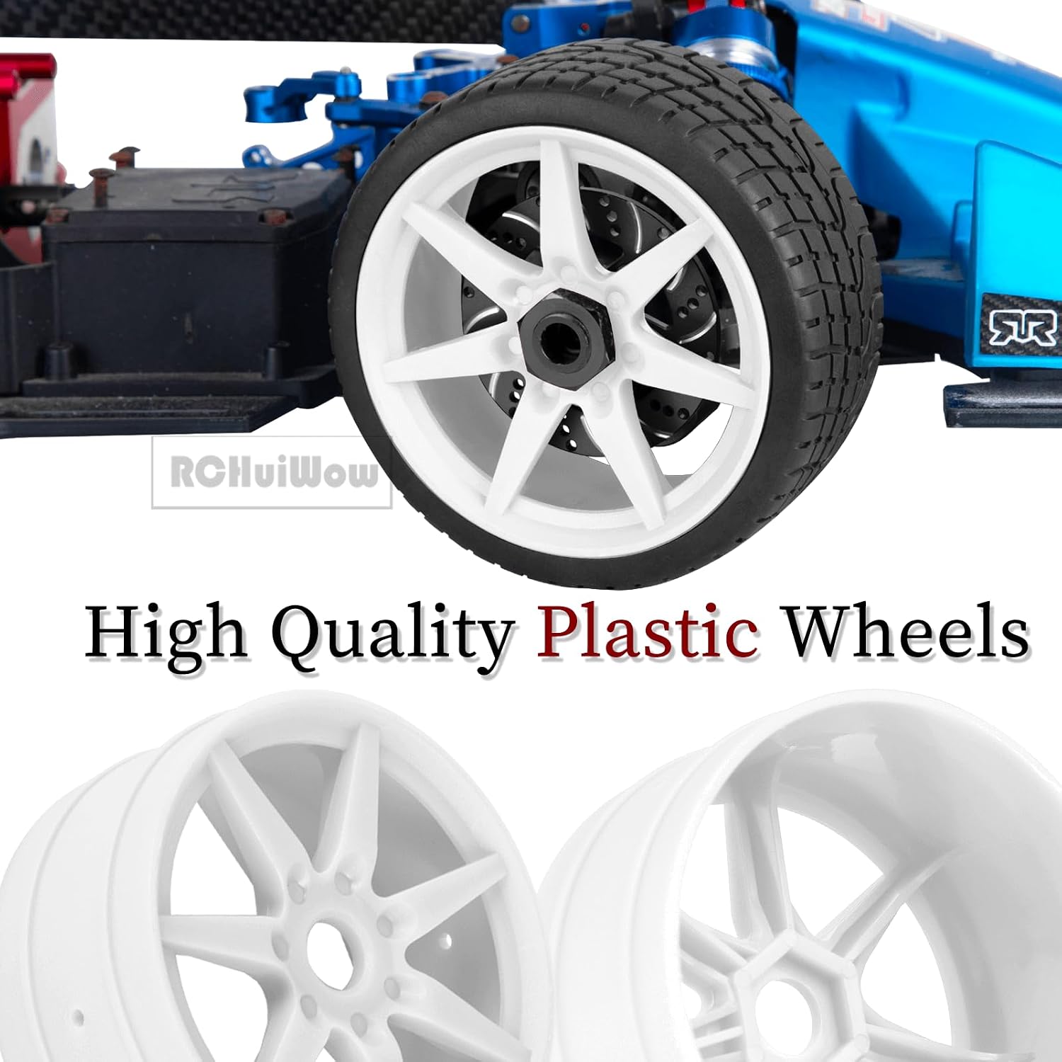 RC Buggy Wheels and Tires for 1/8 Typhon 6S BLX,1/7 Infraction 6S BLX,Limitless Buggy Off-Road Car,Pre-glued Buggy Tires Tyre and Wheels,4pcs,White