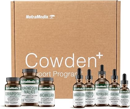 NutraMedix Herbal Supplements for Full Body Detox, Cleanse & Energy Support - Cowden+ Support Program, Month 1 - Magnesium Malate, Proteolytic Enzymes and More