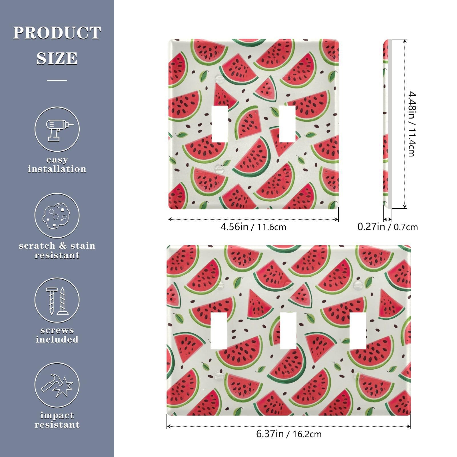 UMIRIKO Watermelon Light Switch Cover Plate Covers Decorative Double Toggle Home Decor 202a8927