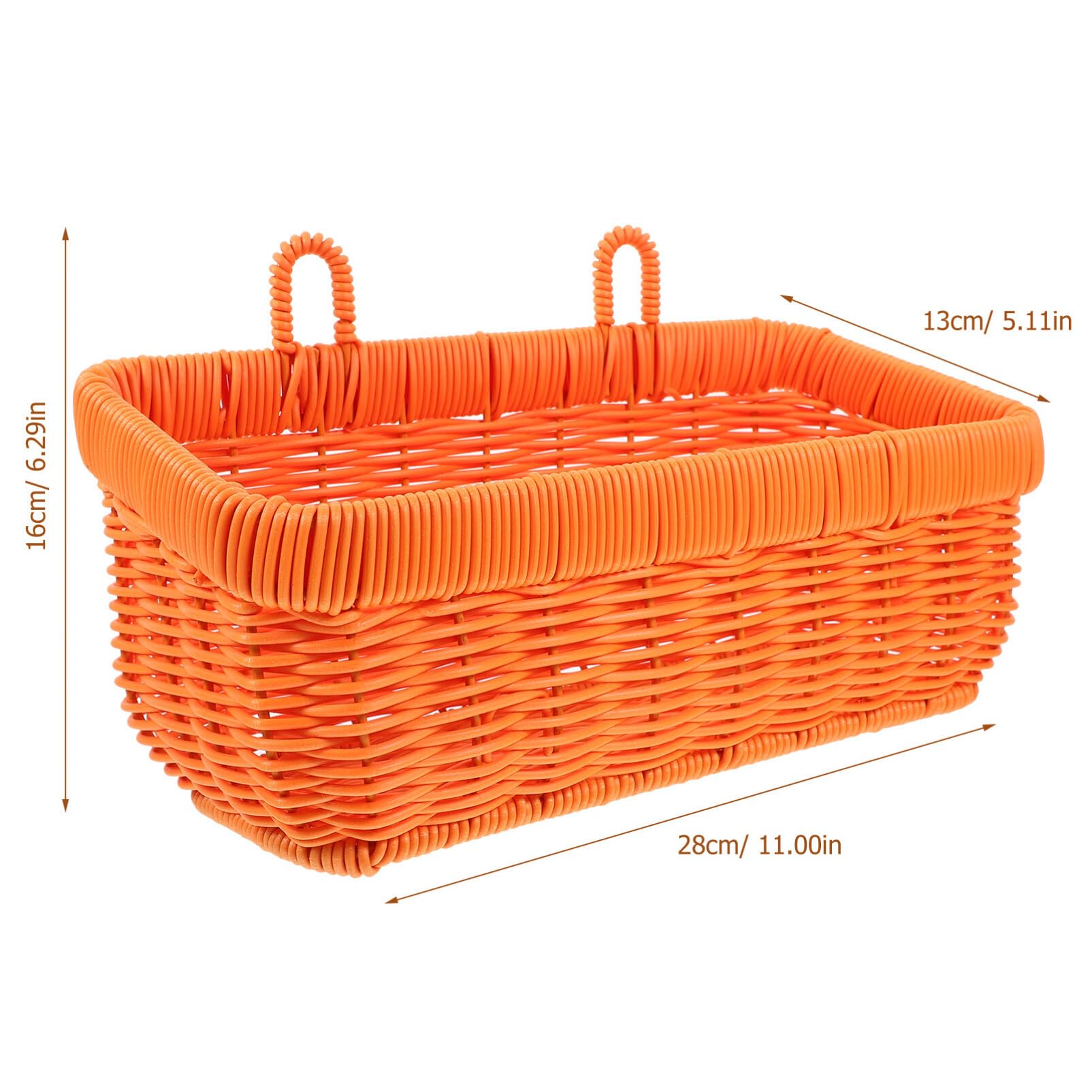 Cesto Appeso Intrecciato Per Cucina – Porta Frutta, Verdura, Aglio E Cipolle, Colore Arancione, 28x16x13 Cm