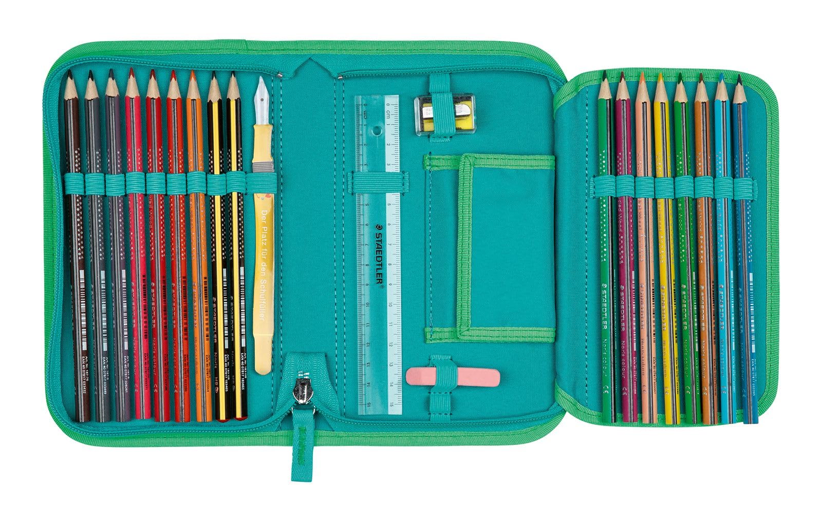 DerDieDas Schulranzen ErgoFlex Easy Set 6-teilig Butterfly Garden türkis