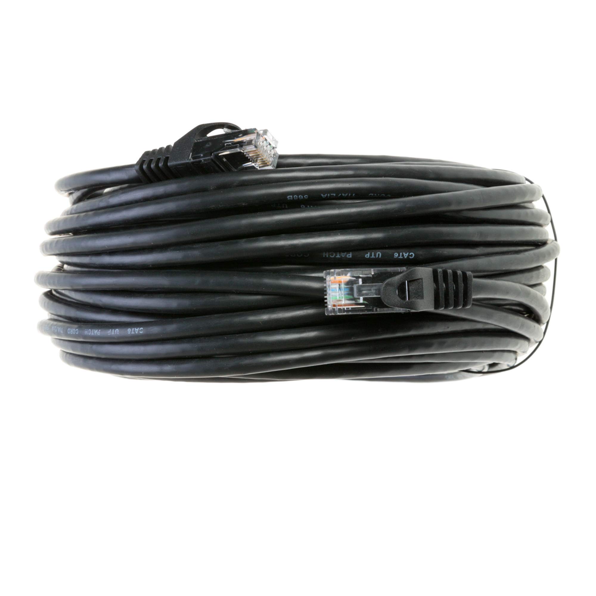 Cables Direct Online Cat6 30FT Network Ethernet Patch Cable, 550Mhz Internet Wire, Compatible with PC, Laptop, Modem, Router, TVs, Printer Cord, Consoles for Home and Office, Black