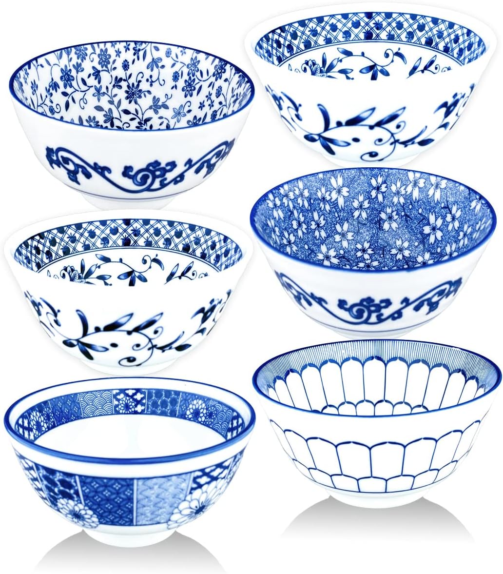 Kithing Ceramic Bowl, Ice Cream Bowl, Ceramic Rice Bowl Set of 6, White Porcelain Bowl, 10 oz, for Dessert, Cereal (f 4.5in) Kithing Ceramic Bowl, Ice Cream Bowl, Ceramic Rice Bowl Set of 6, White Porcelain Bowl, 10 oz, for Dessert, Cereal (f 4.5in)