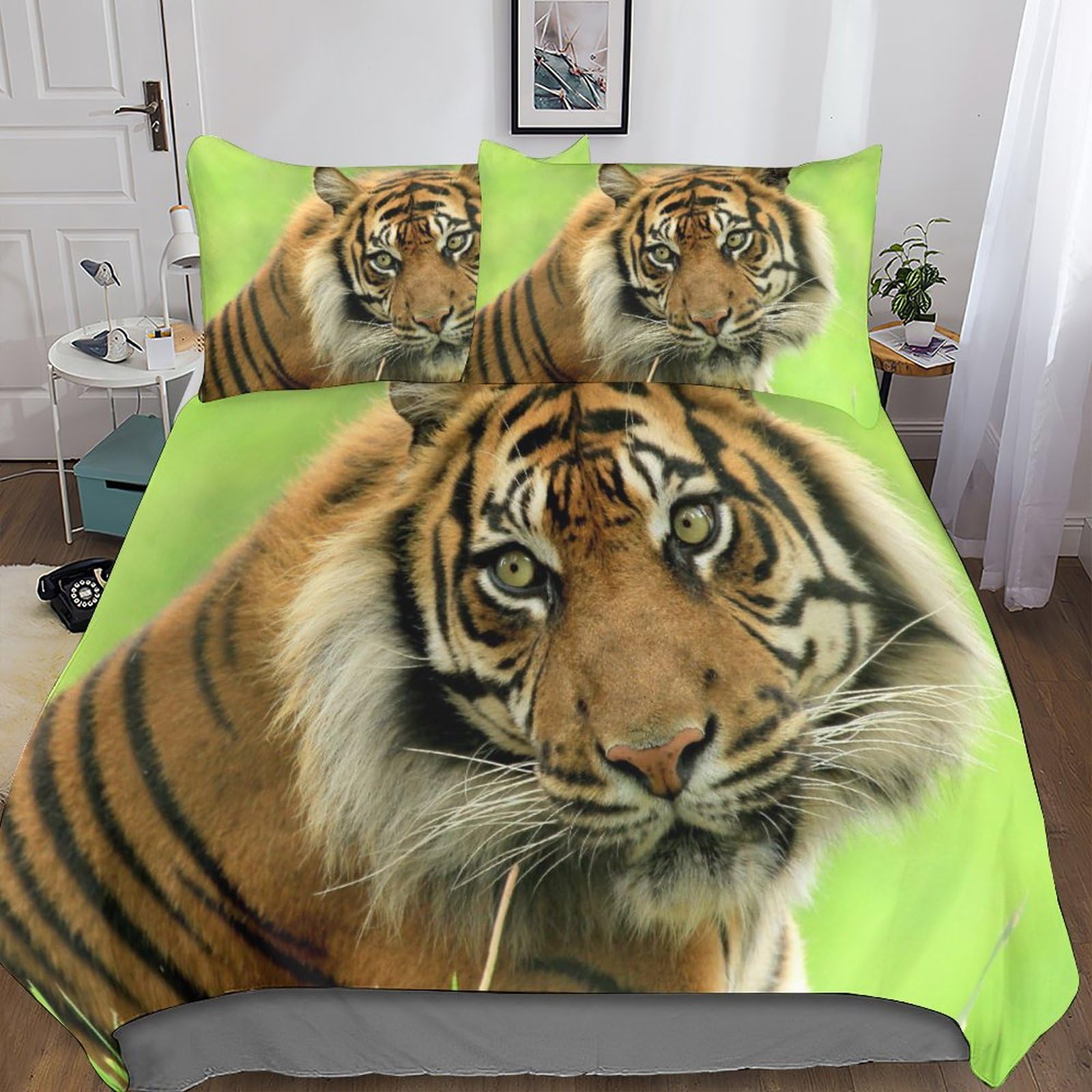 Ensemble de literie 3D tigre pour métamorphoser la chambre des ados et adultes