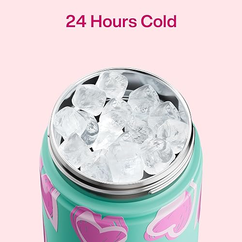 Miniatura 674 de ENCOOL Botella de agua aislada con popote, de acero inoxidable, a prueba de fugas, sin BPA, al vacío de doble pared que se mantiene fría durante 24