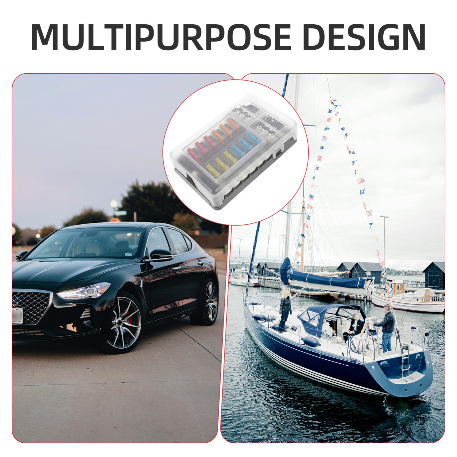 CHILDWEET 32v Car Fuse Block Holder Way Sicherungsbox Für Fahrzeuge Geeignet Für Wohnmobile Und Yachten Einfache Installation Schützt Fahrzeugstromkreise