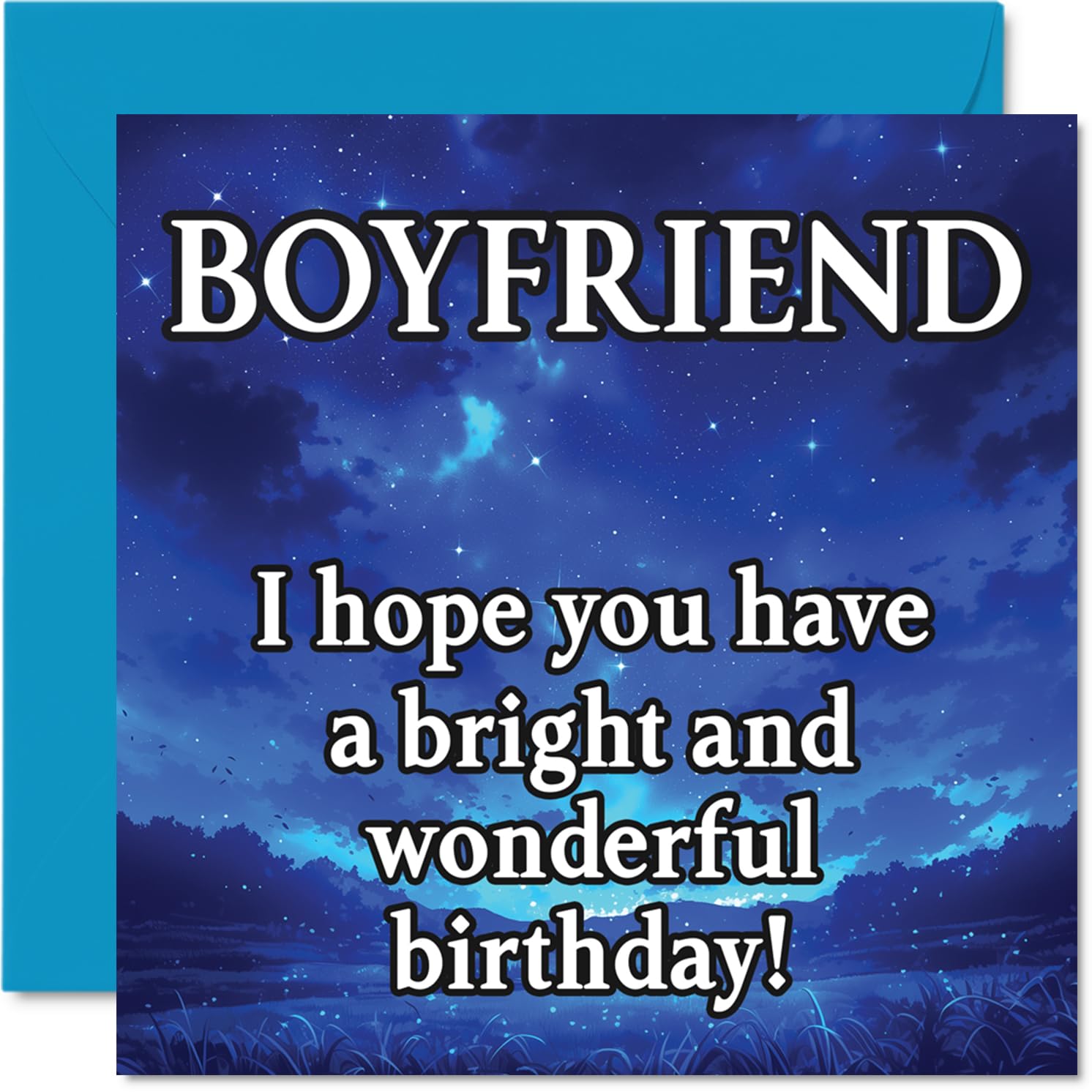 Stuff4 Boyfriend Birthday Card Magical Night Sky