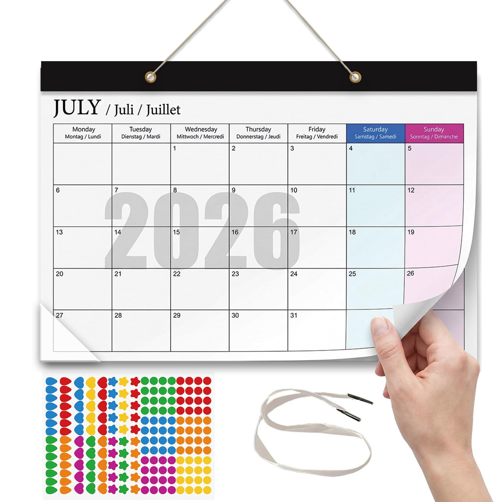 TUMYBCC A4 Wall Calendar 2026-2027, 18 Month Academic Monthly Planner