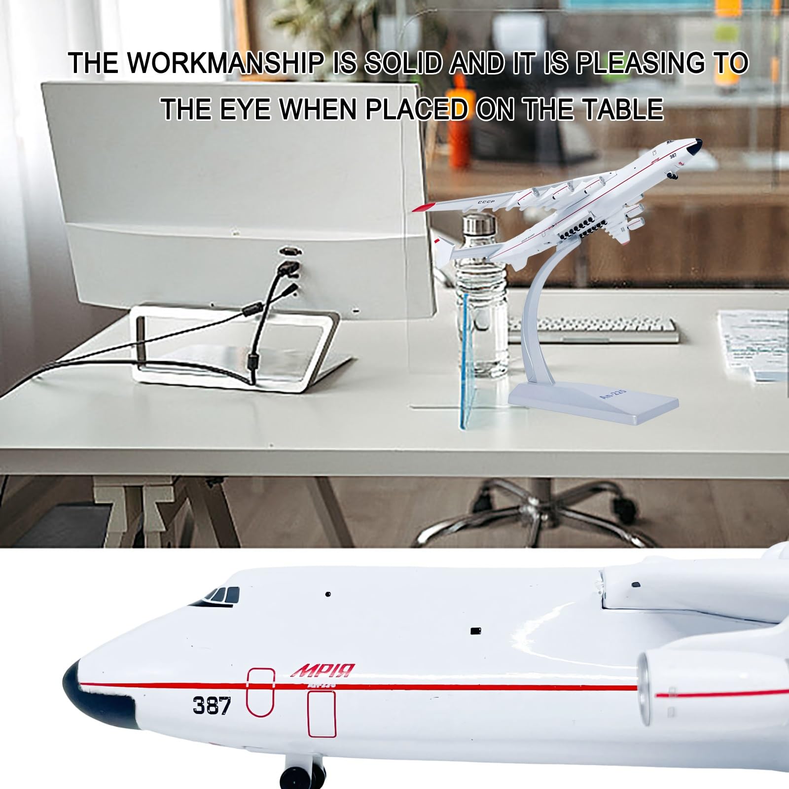 1:400 Antonov An-225 larga scala in lega metallo trasporto modello aereo trasporto premium collezione for armadio scrivania, storico regalo for appassionati militari for adulti