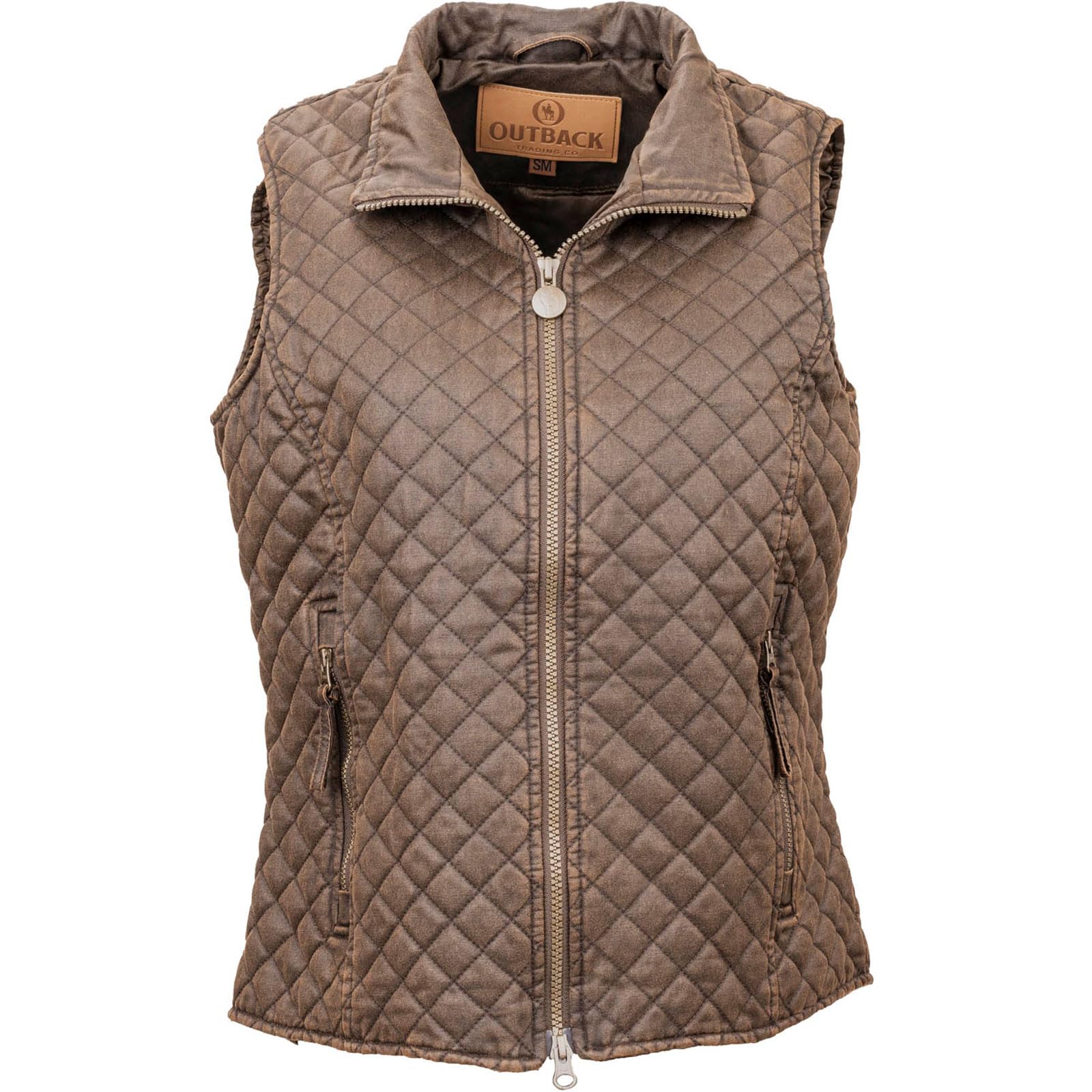 Outback Trading Company Womens Brisbane 29659 Western Outdoor Water-Resistant 2-Way Zipper Insulated Quilted Vest w Pockets