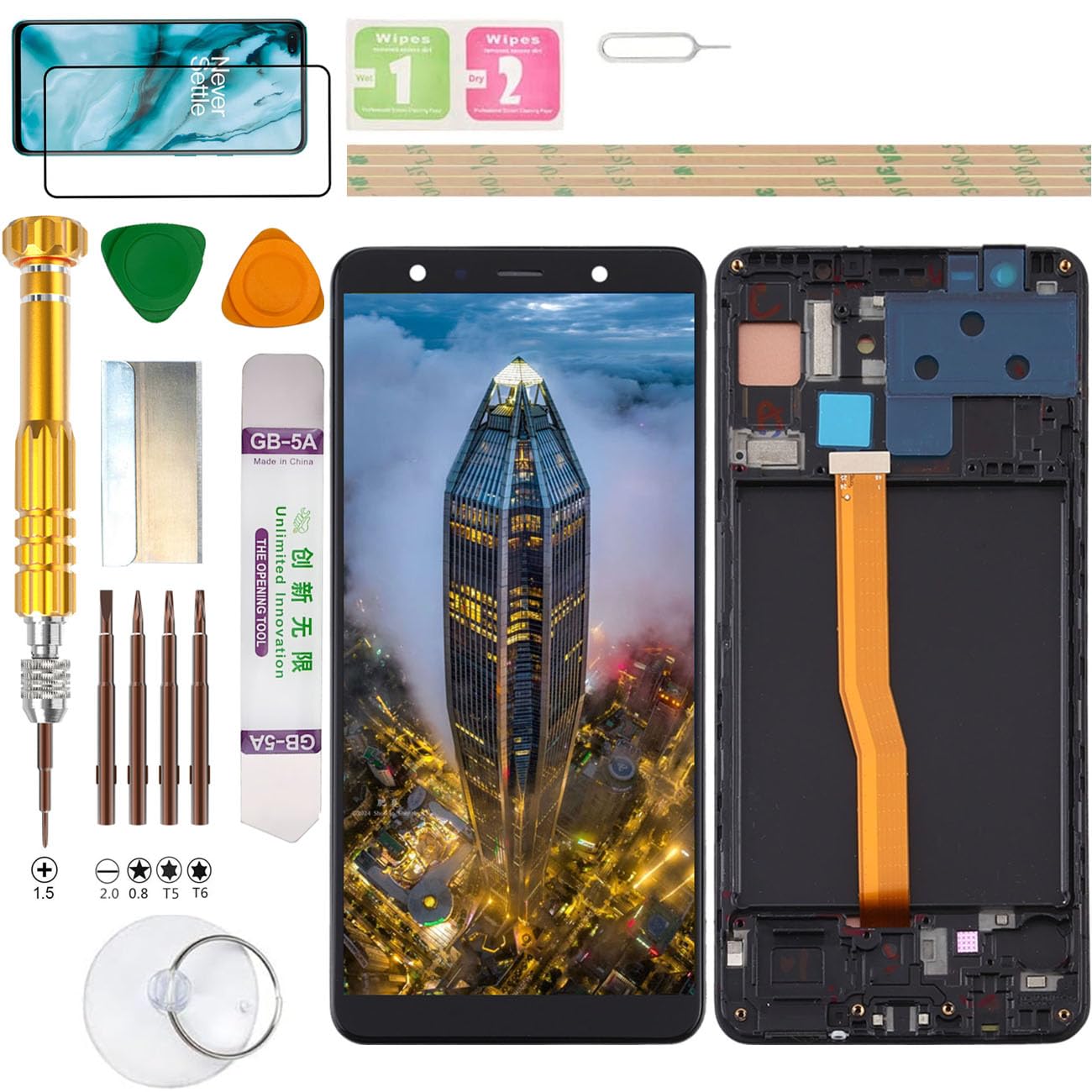 Kit di ricambio per display LCD per Samsung Galaxy A7 2018 SM-A750FN/DS, A750FN, A750F, A750G, A750GN, A750C, A750X, A750N