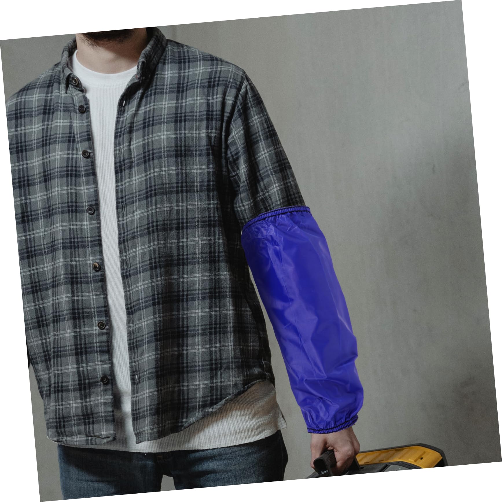 Healvian Manchons pour Bras Cuisine en Pvc Bleu, 1 Paire Imperméable