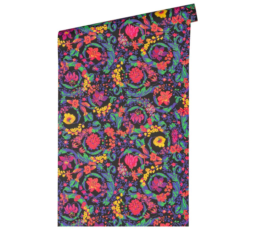 Papier peint Versace fleurs masquez les défauts des murs avec style et élégance