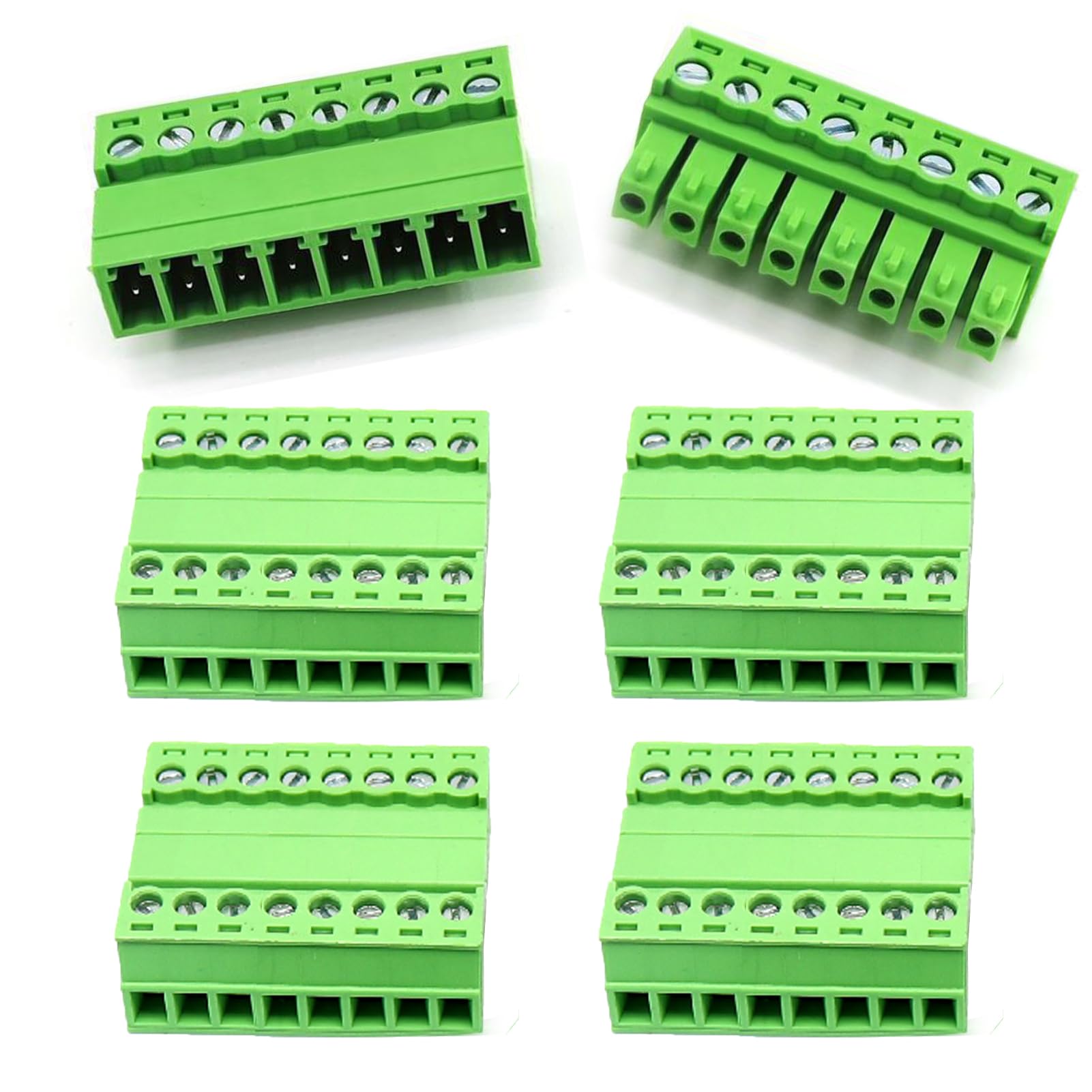 Lot de 5 connecteurs de bornier à vis 8 broches 3,81 mm pour connecteur rapide enfichable 28-16 AWG