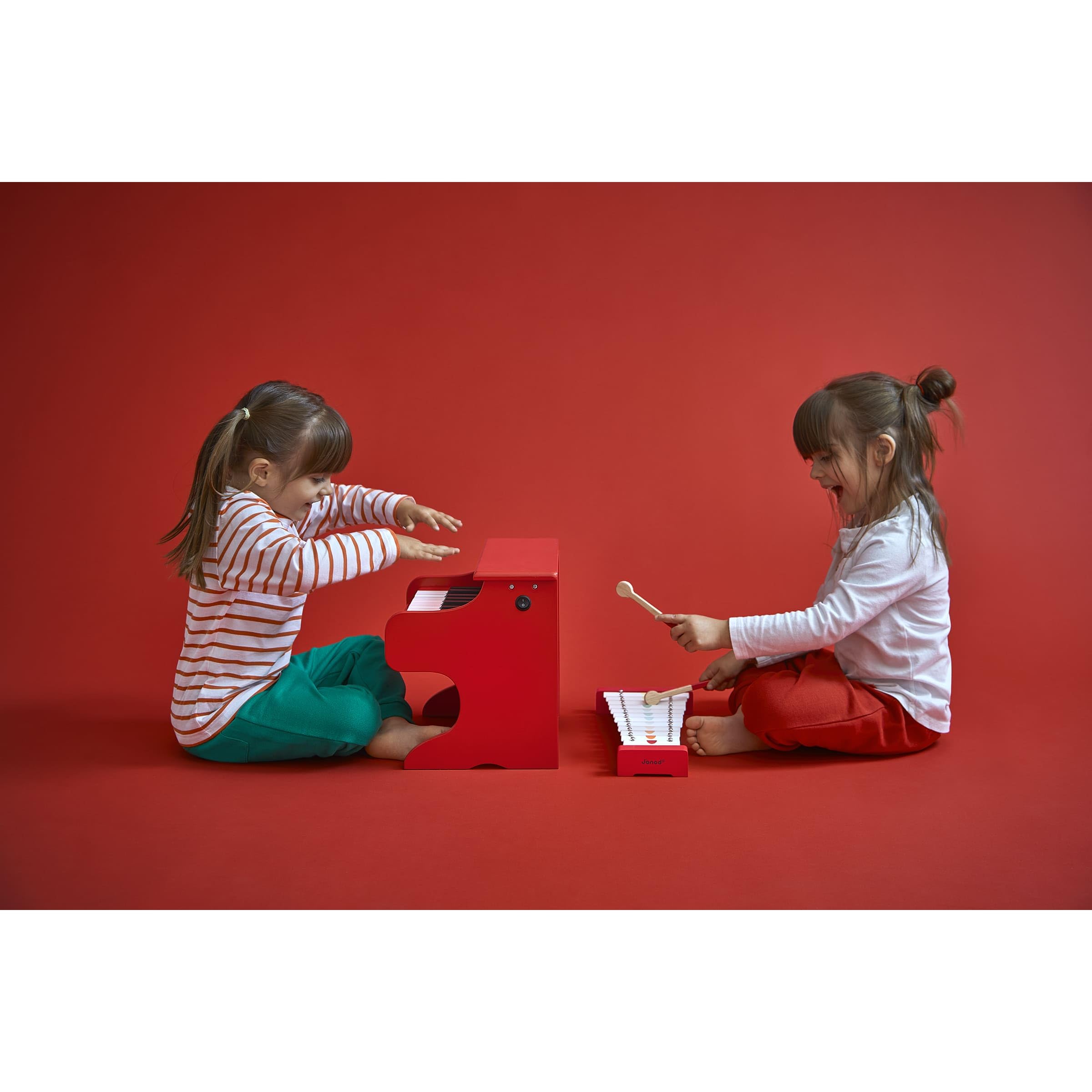 Janod - My First Confetti Wooden Electronic Piano - Pretend Play and Musical Awakening Toy - from 3 Years Old, J07618