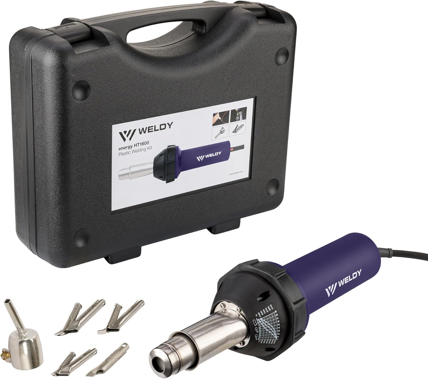 WELDY HT1600 - Kit profesional de soplador de aire caliente para suelos de PVC y vinilo, 1600 W