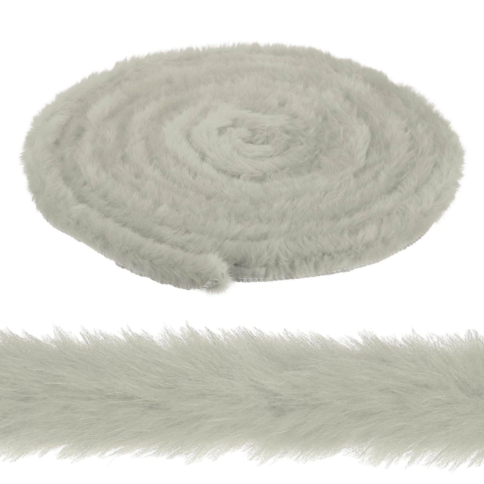 sourcing map 1.2 Inch x 6 Yards Faux Fur Ribbon Trim, Artificial Furry Ribbon Stripe, Craft Fur Trim for Sewing, Christmas Tree, Home Wedding Decoration, Party Supplies, Apricot