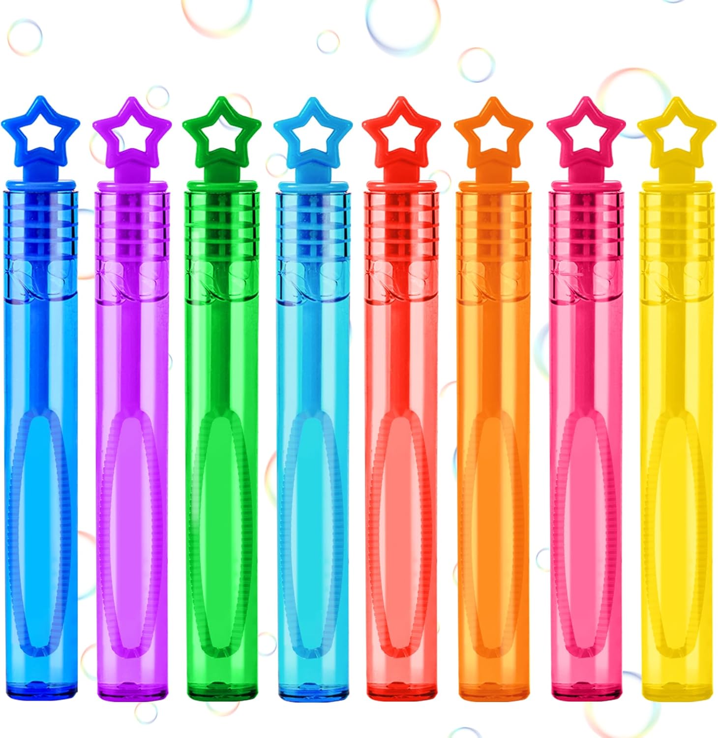 Mini Bubble Wands, 32 Pcs Bubble Wands Bulk in 8 Colors, Bubble Party Favors for Kids, Children's Bubble Party Gifts, Summer Toys, Indoor and Outdoor Activities, Themed Birthdays, Girls and Boys - Amazon product rated Grade B