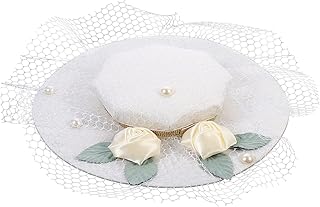 SOIMISS Cappelli di Fascinator Vintage Cappellino a Tamburello Velo da Sposa Fiore Velo da Sposa del Cappello del Partito di tè Cappello Elegante Garza Cappello di Halloween su Misura