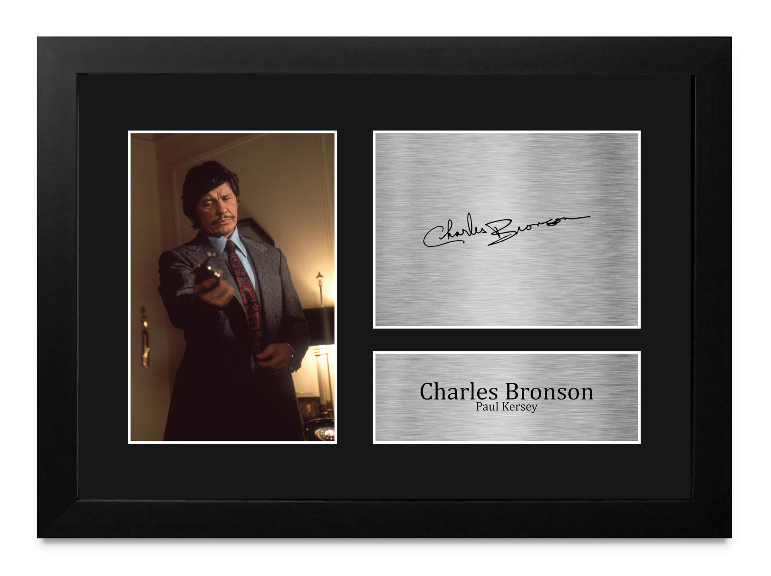 Regalo Charles Bronson Death Wish cuadro A4 con firma impresa para cinéfilos 8
