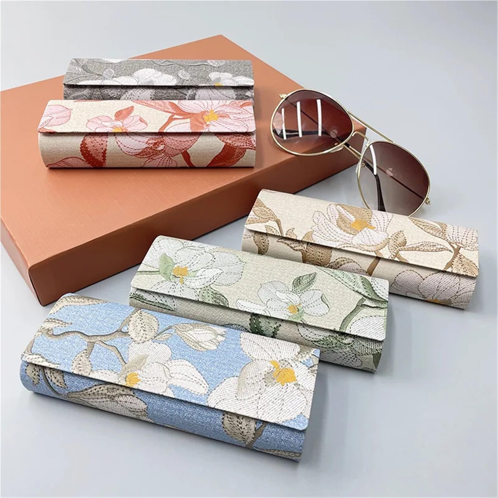 estuche para gafas, Estuche for gafas de lectura portátil con bordado, estuche for sol