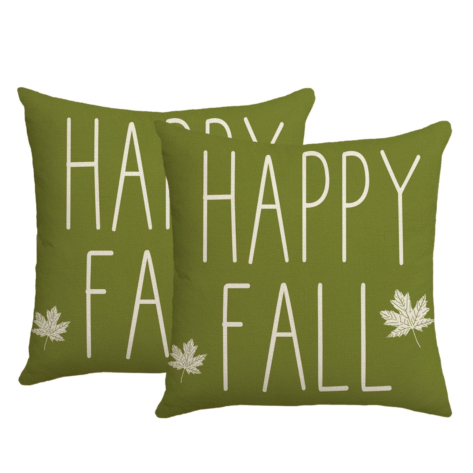 KLUSIET Fall Pillow Covers 18x18 Inch Set of 2, Pumpkin Maple Leaves Decorations Throw Pillow Covers, Throw Cushion Cover for Autumn Thanksgiving Farmhouse Sofa Decor(2pcs,C)