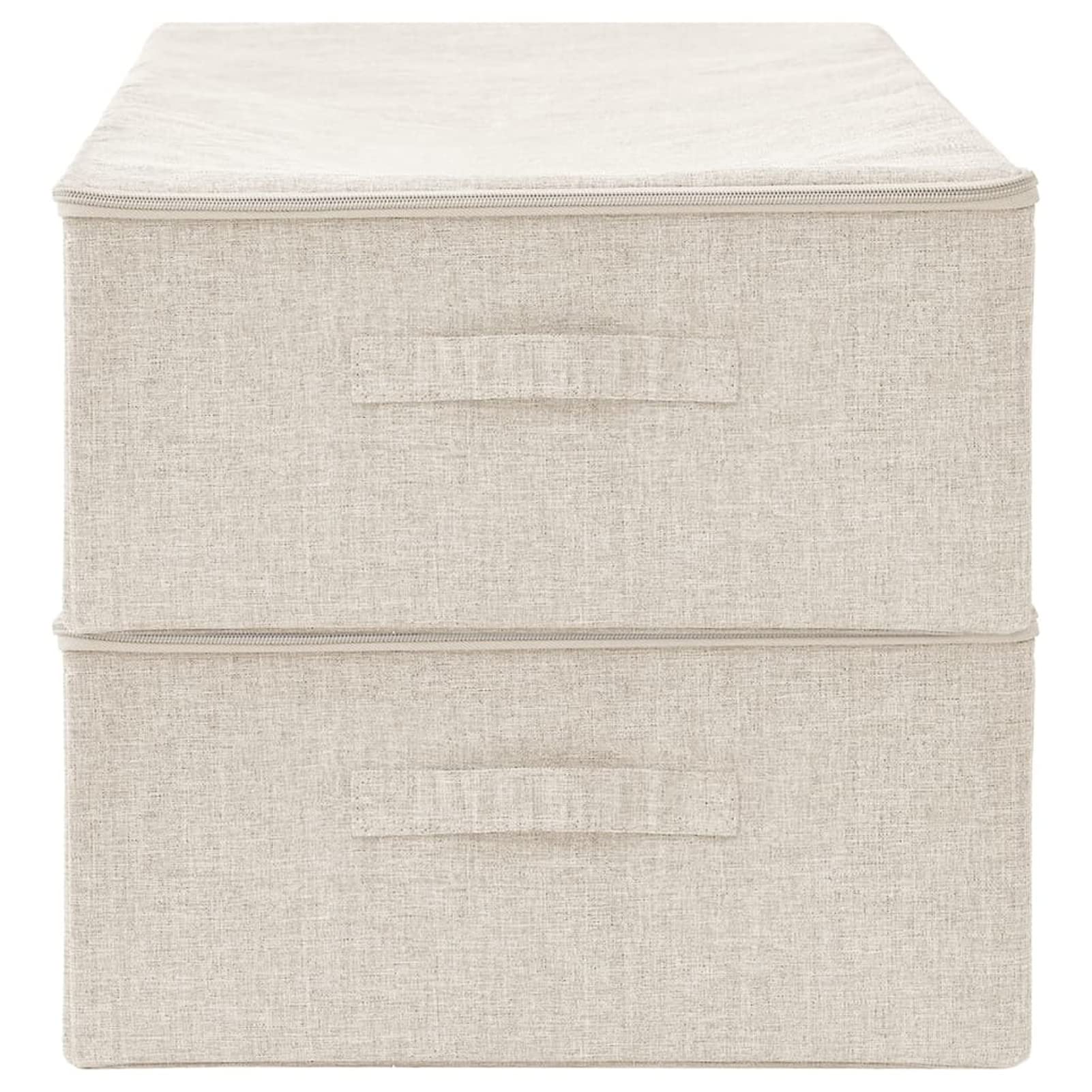 LAPOOH Aufbewahrungsboxen 2 STK Spielzeugkiste, Aufbewahrungskiste, Kleideraufbewahrung, Kleideraufbewahrung & Organisation, Stoff 70x40x18 cm Creme