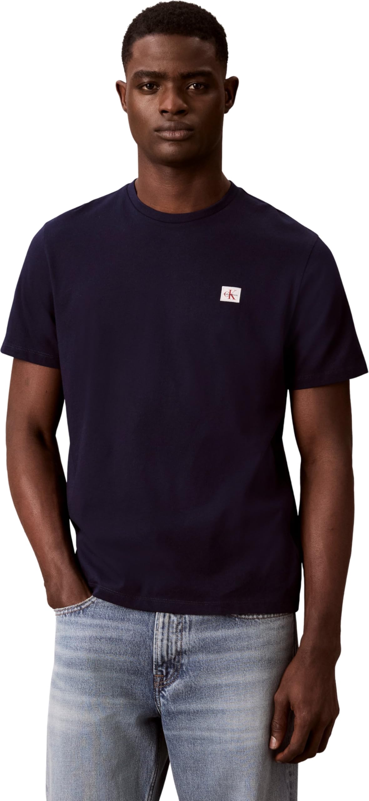 Calvin Klein Jeans Men's Blue Ckj Woven Box Regular Fit T-Shirt in Size L, Sports Direct